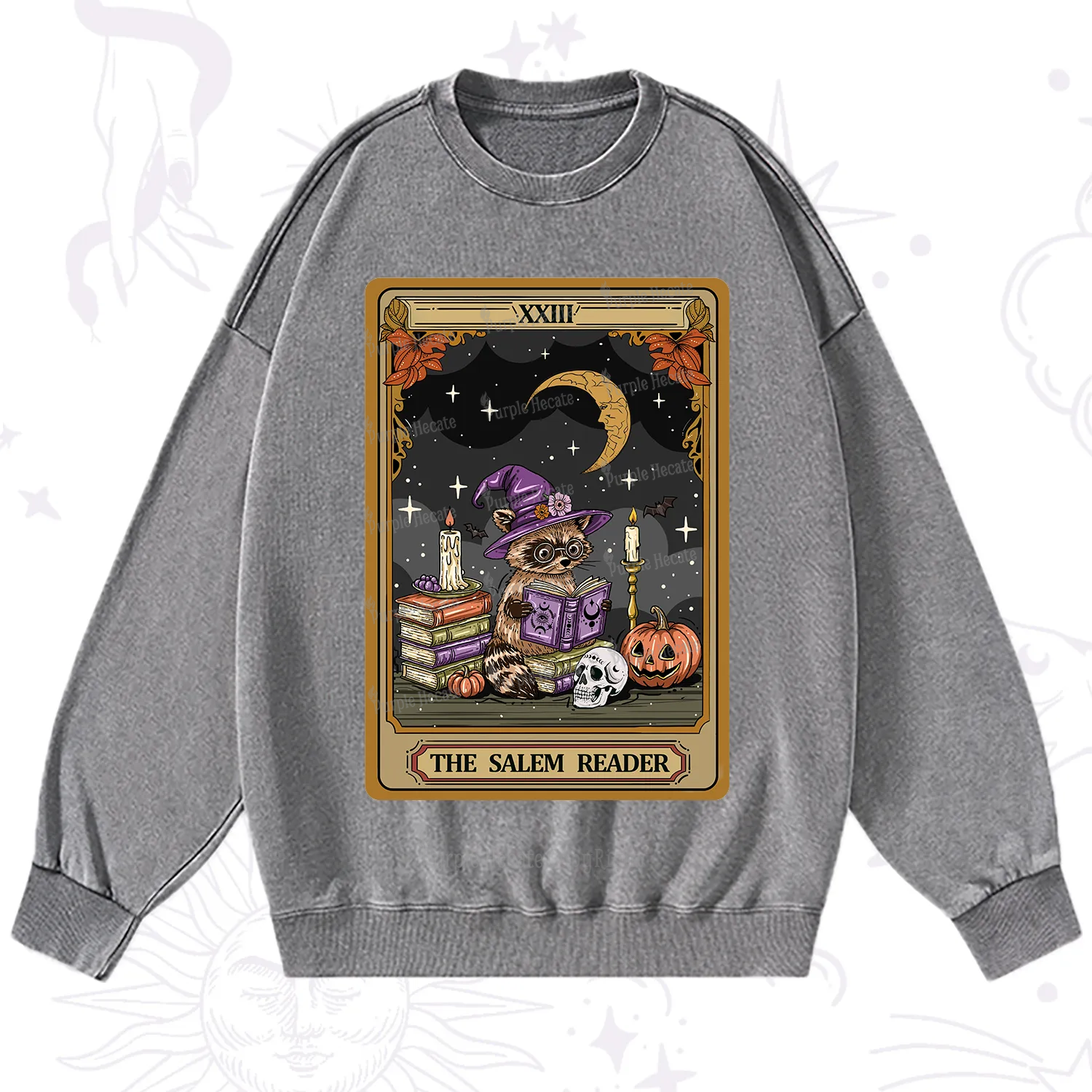 Purplehecate The Salem Reader Tarot Washed Sweatshirt