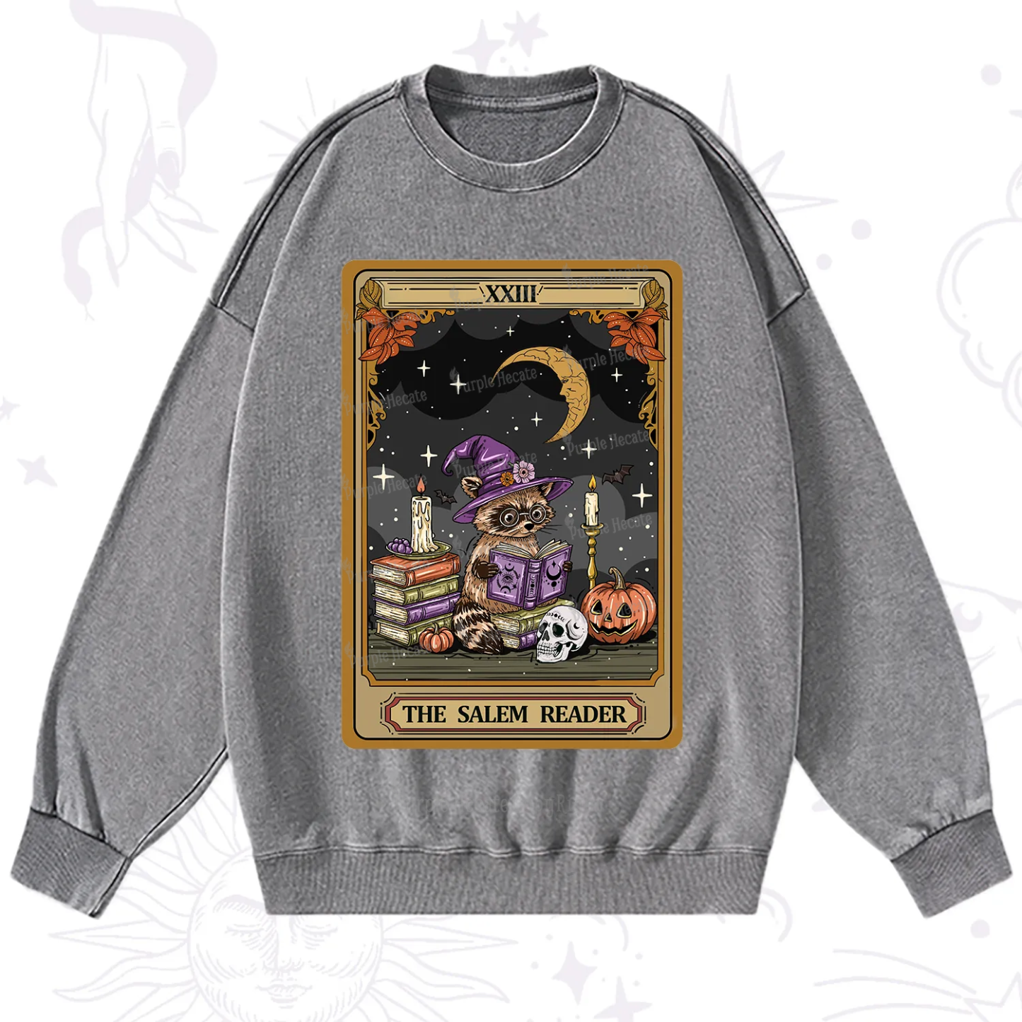 Purplehecate The Salem Reader Tarot Washed Sweatshirt