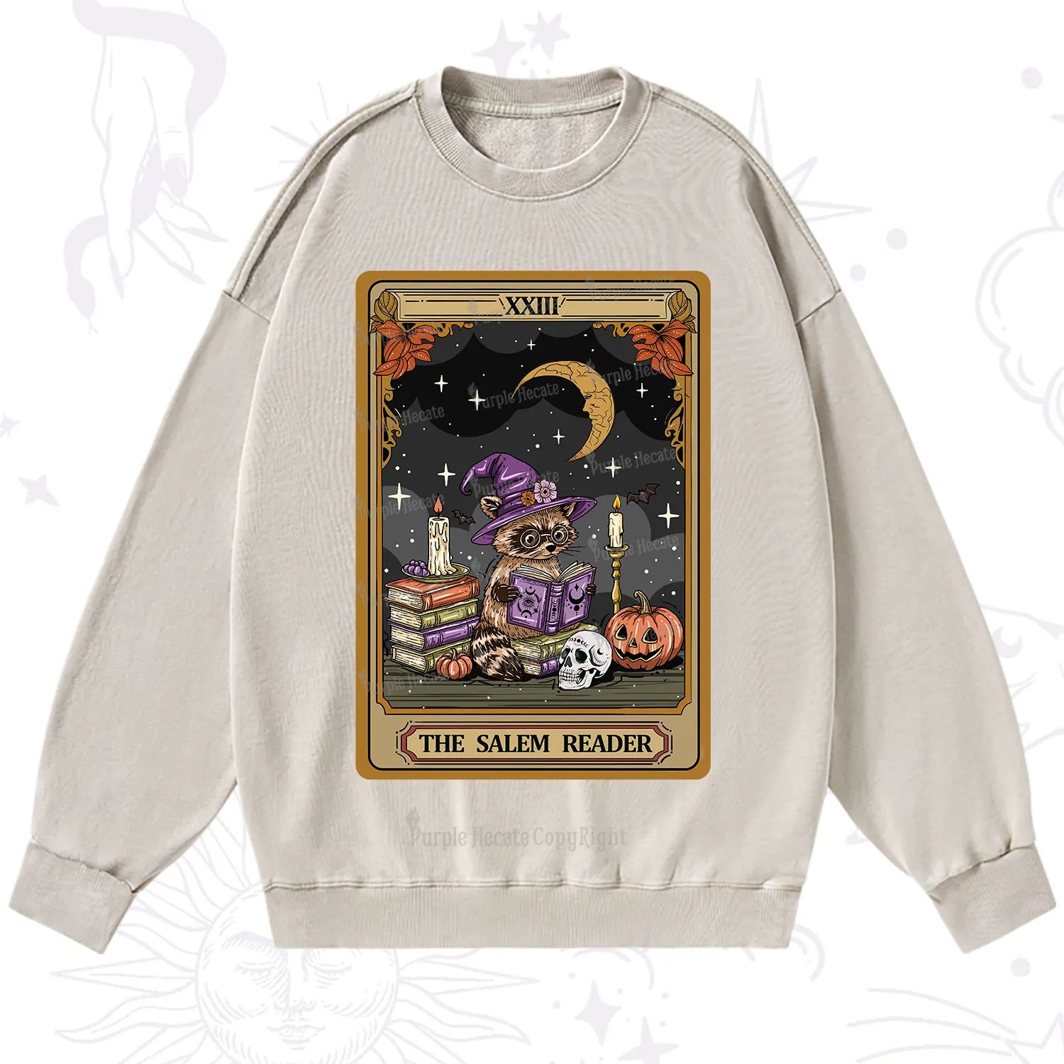 Purplehecate The Salem Reader Tarot Washed Sweatshirt