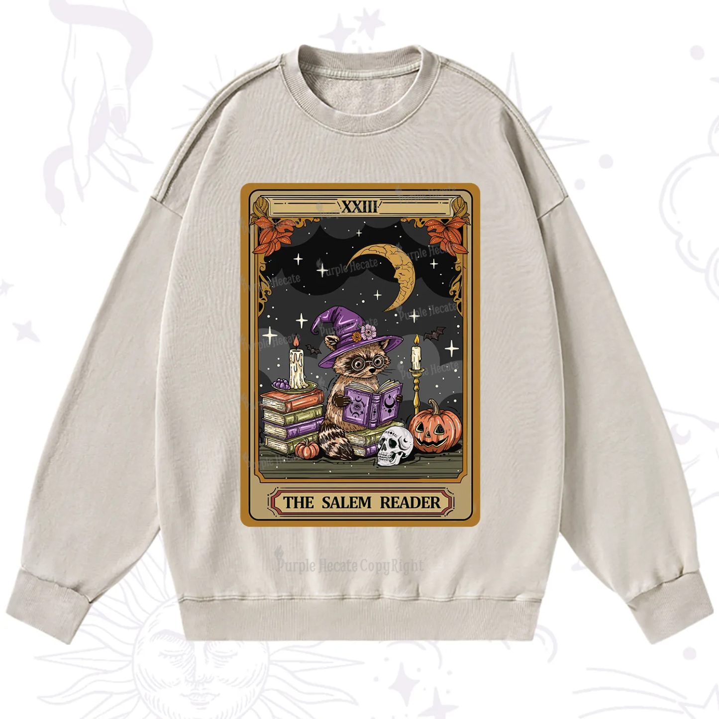 Purplehecate The Salem Reader Tarot Washed Sweatshirt