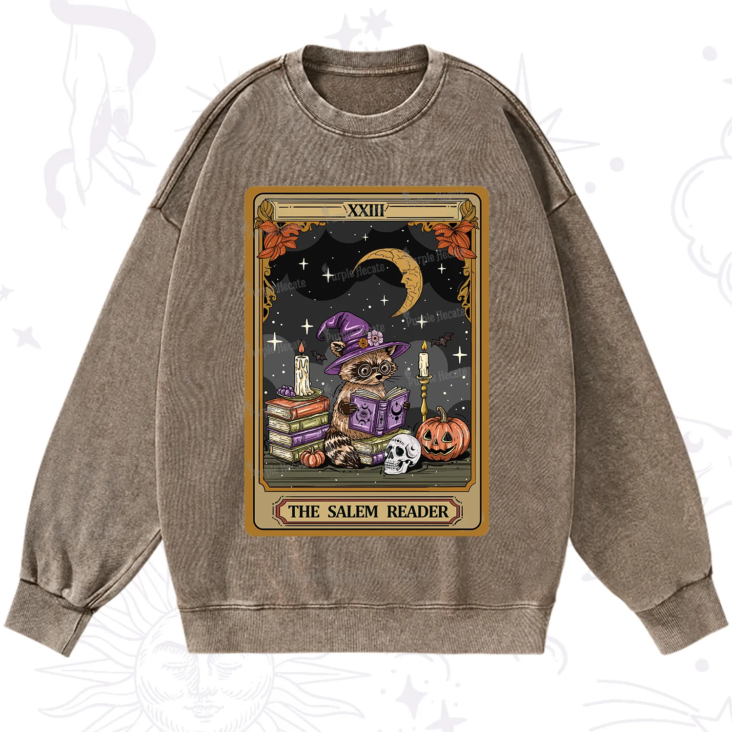 Purplehecate The Salem Reader Tarot Washed Sweatshirt