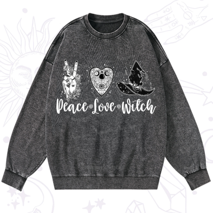 Purplehecate Peace Love Witch Washed Sweatshirt