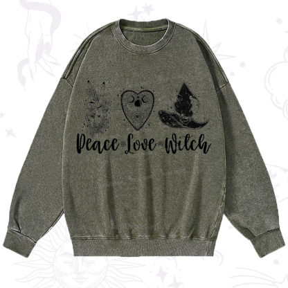 Purplehecate Peace Love Witch Washed Sweatshirt