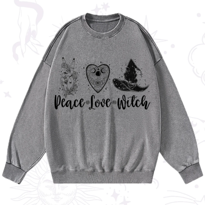 Purplehecate Peace Love Witch Washed Sweatshirt