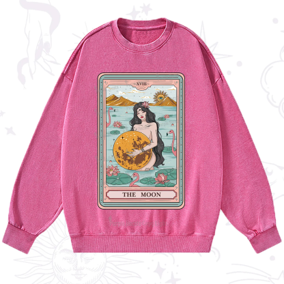 Purplehecate The Moon Goddess Tarot Washed Sweatshirt