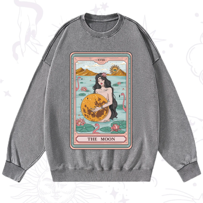 Purplehecate The Moon Goddess Tarot Washed Sweatshirt