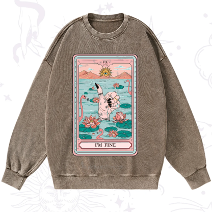 Purplehecate The I'm Fine Tarot Washed Sweatshirt