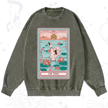 Purplehecate The I'm Fine Tarot Washed Sweatshirt