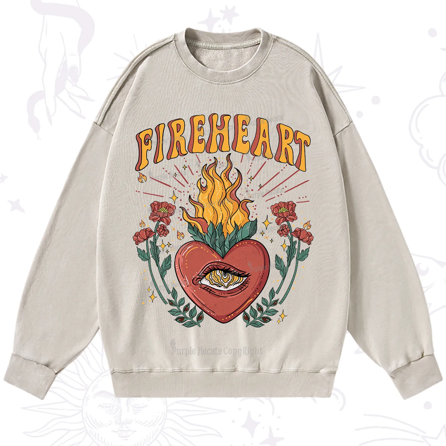 Purplehecate Fireheart Washed Sweatshirt