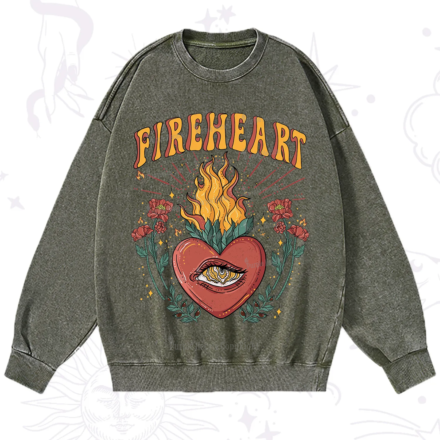 Purplehecate Fireheart Washed Sweatshirt