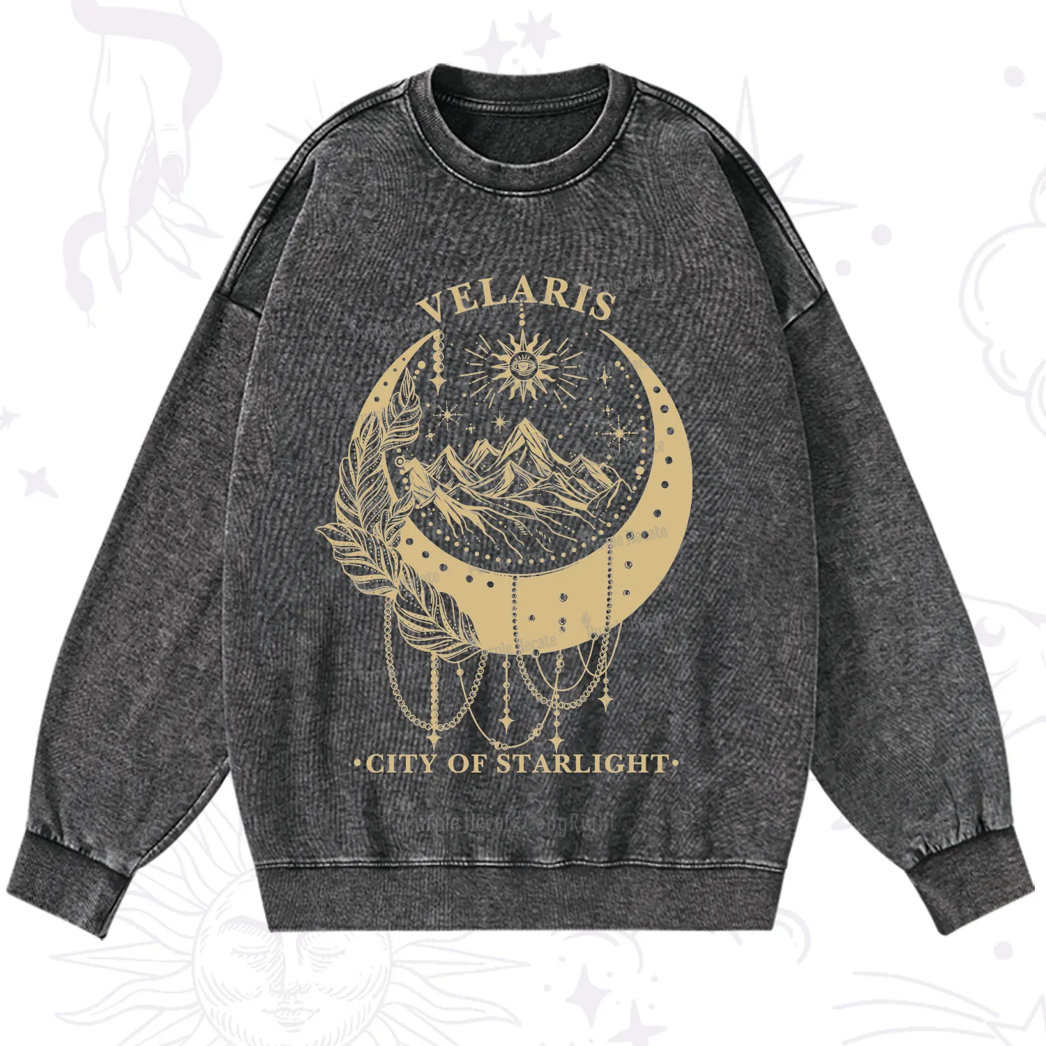 Purplehecate Moonlit Peaks of Starlight Washed Sweatshirt
