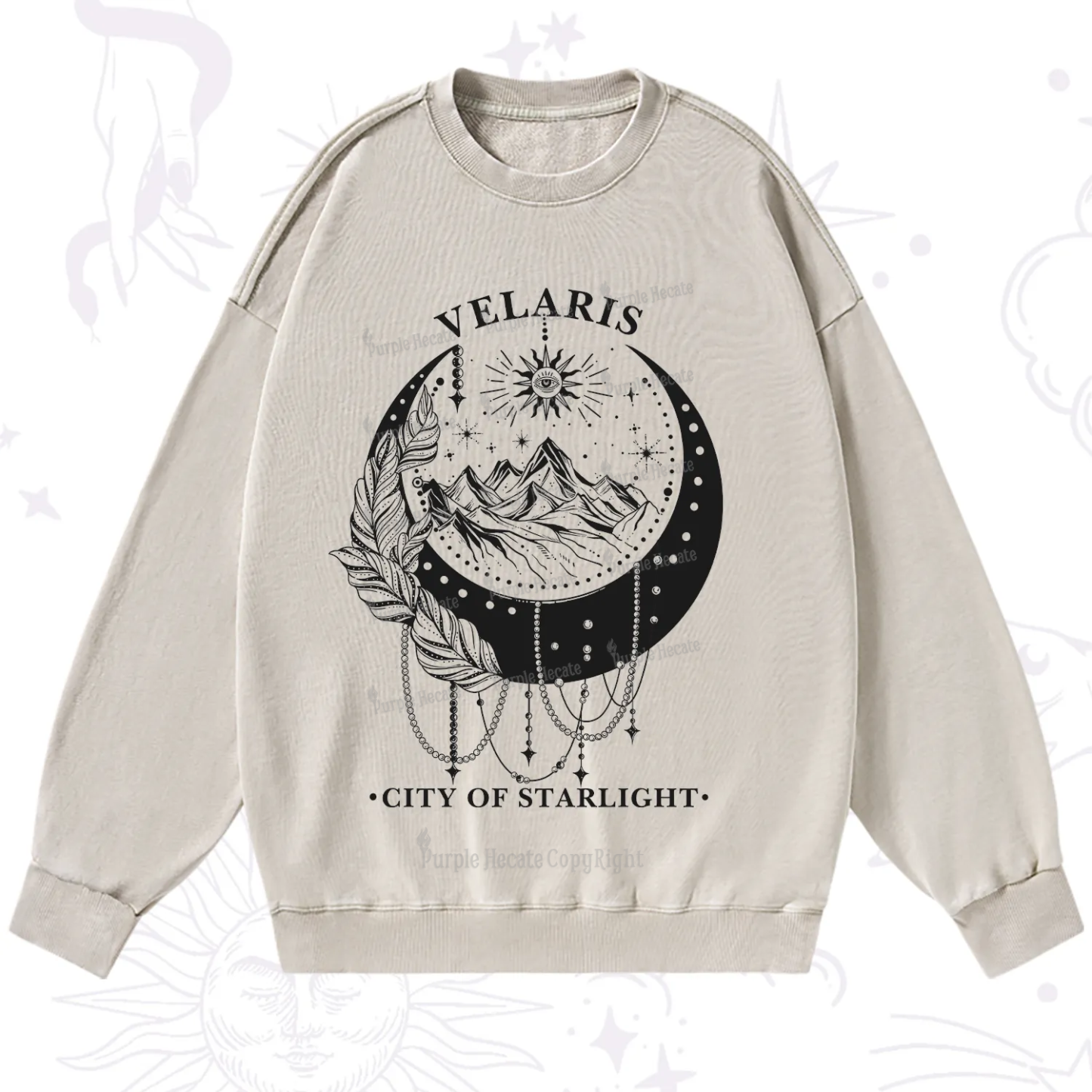 Purplehecate Moonlit Peaks of Starlight Washed Sweatshirt