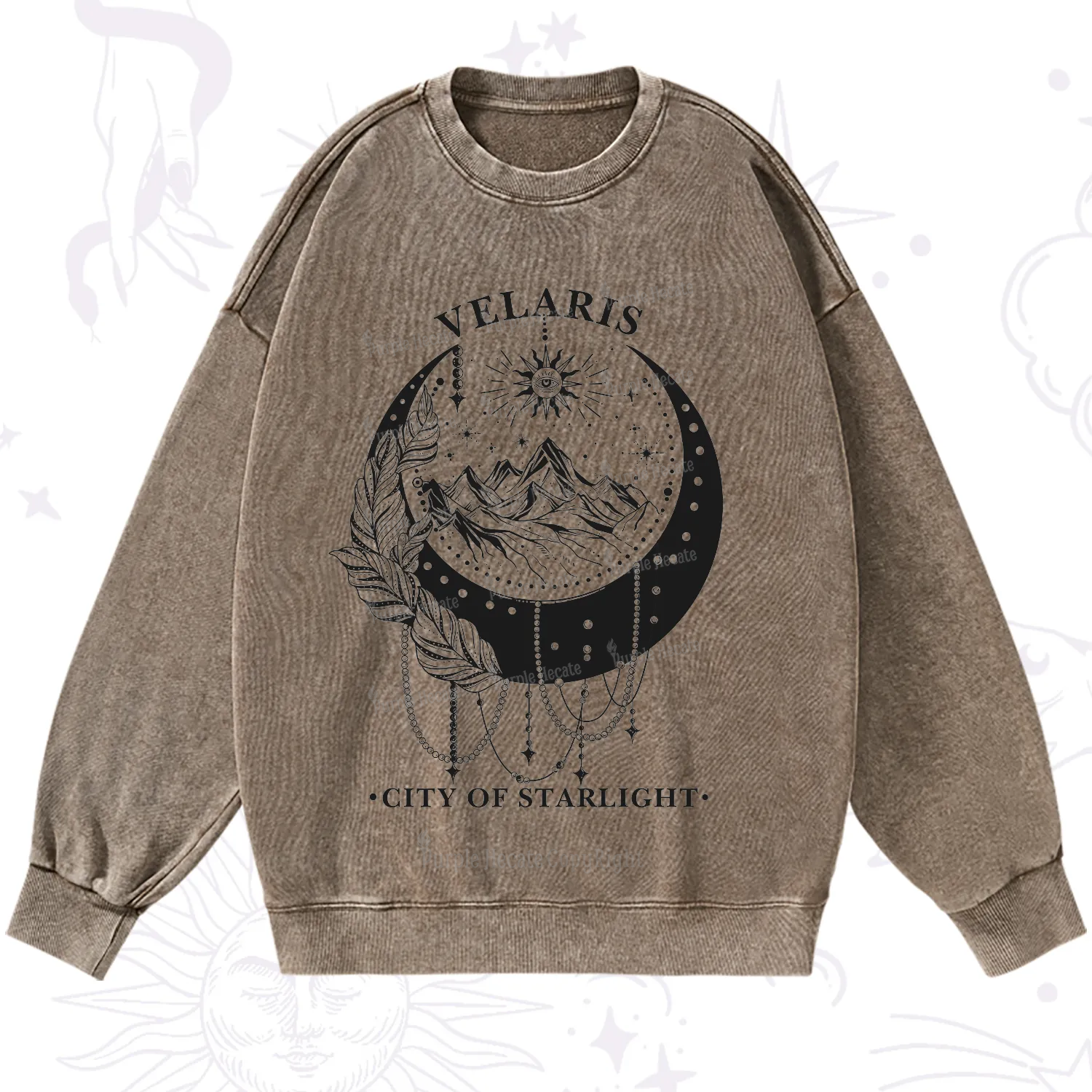 Purplehecate Moonlit Peaks of Starlight Washed Sweatshirt