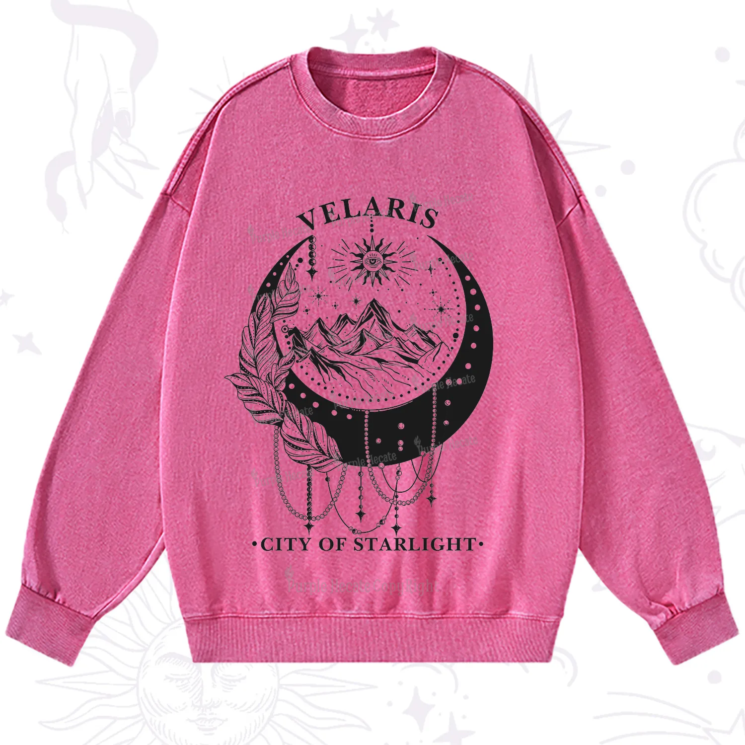 Purplehecate Moonlit Peaks of Starlight Washed Sweatshirt