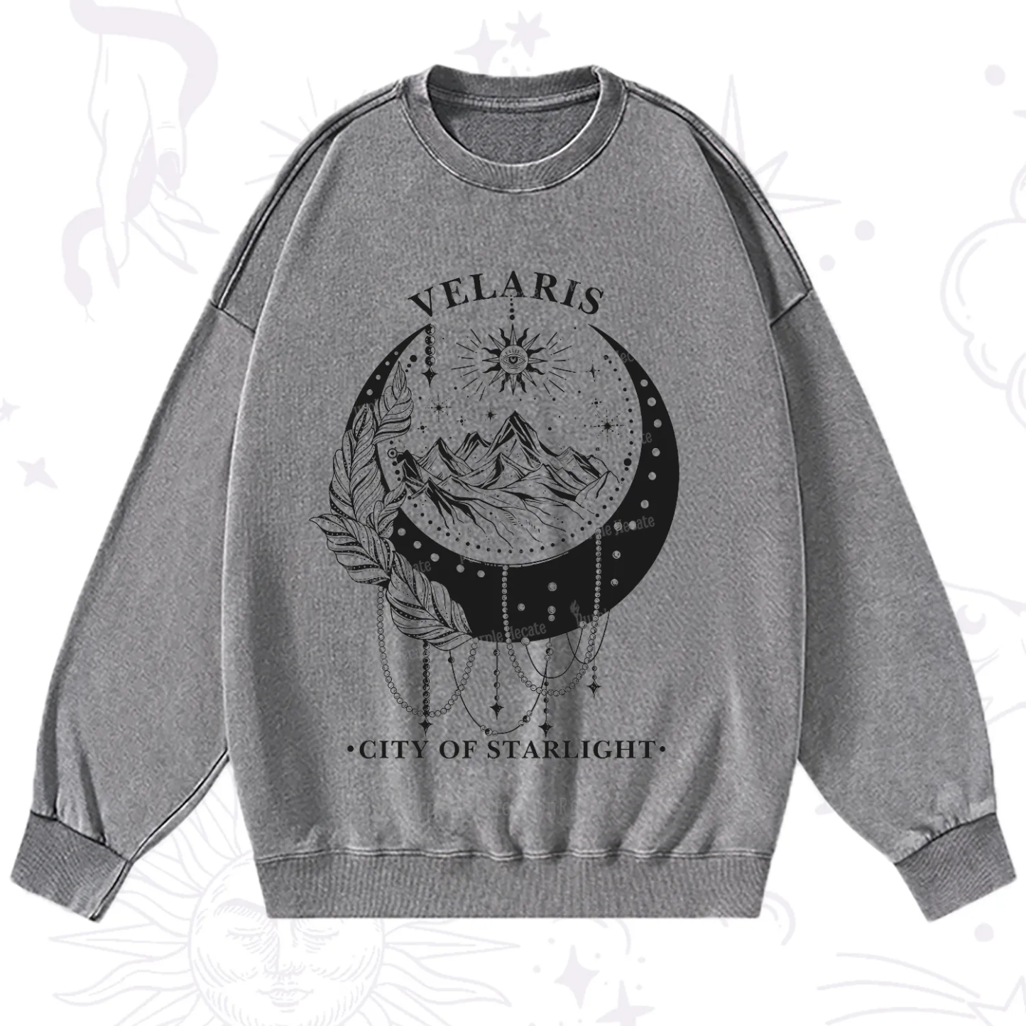 Purplehecate Moonlit Peaks of Starlight Washed Sweatshirt
