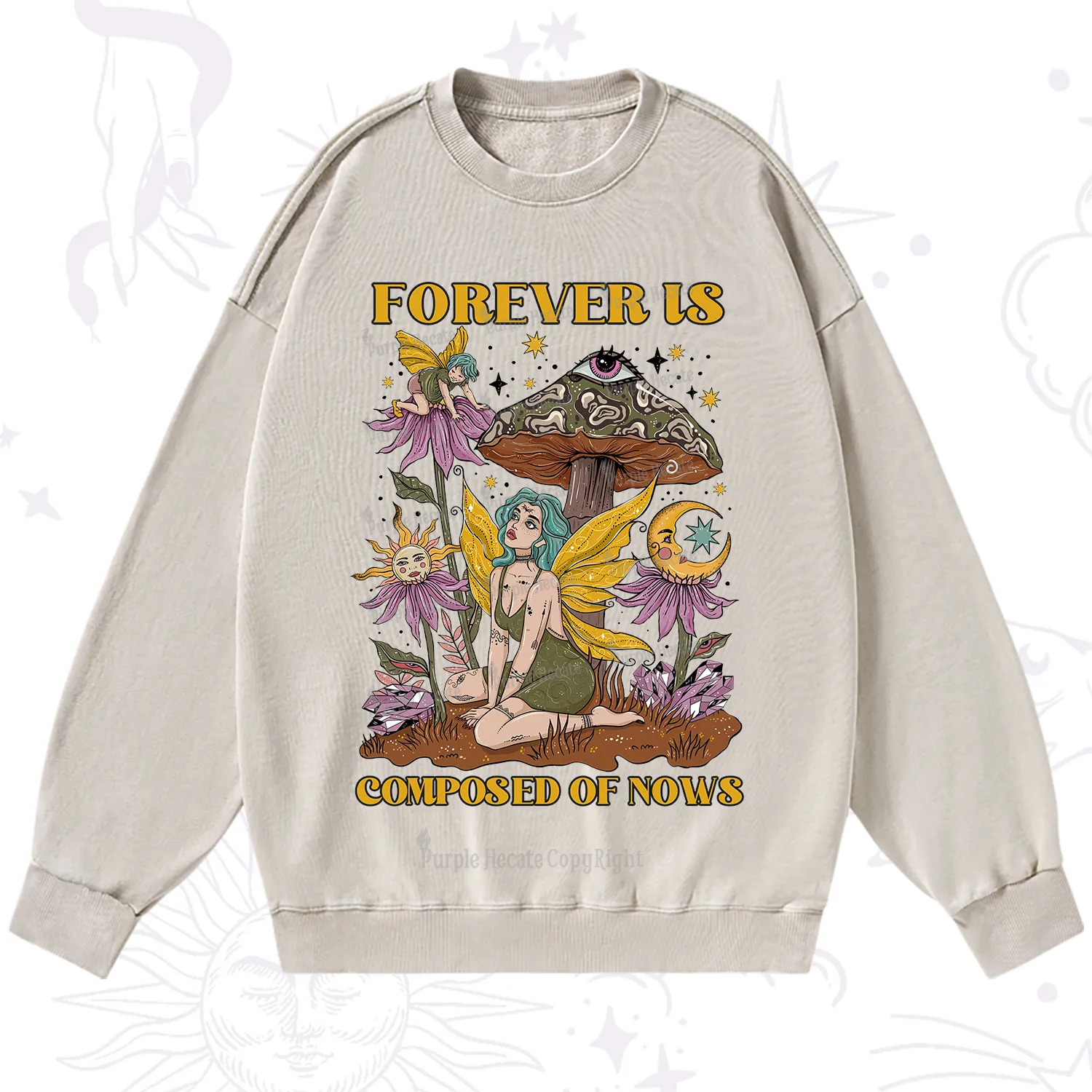 Purplehecate Forever Is Composed Of Nows Washed Sweatshirt
