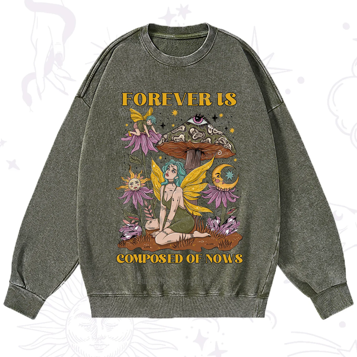 Purplehecate Forever Is Composed Of Nows Washed Sweatshirt