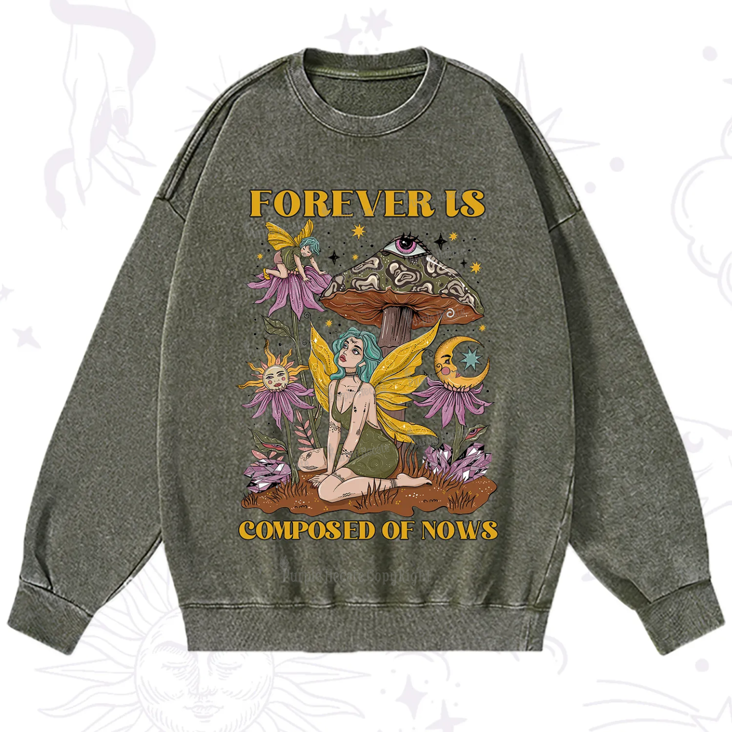 Purplehecate Forever Is Composed Of Nows Washed Sweatshirt
