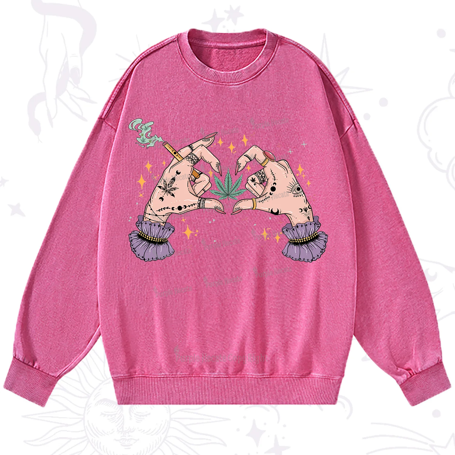 Purplehecate You're Never Alone If You Have Weed Washed Sweatshirt