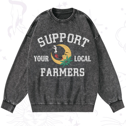 Purplehecate Support Your Local Farmer Washed Sweatshirt