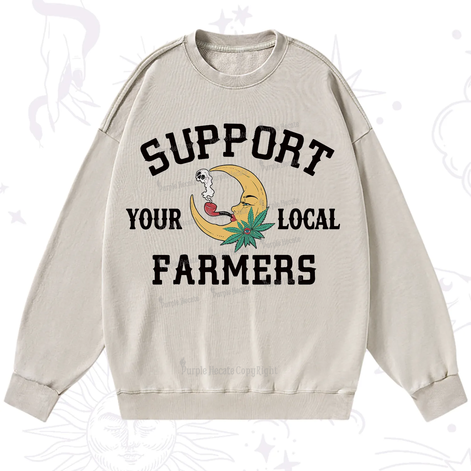Purplehecate Support Your Local Farmer Washed Sweatshirt