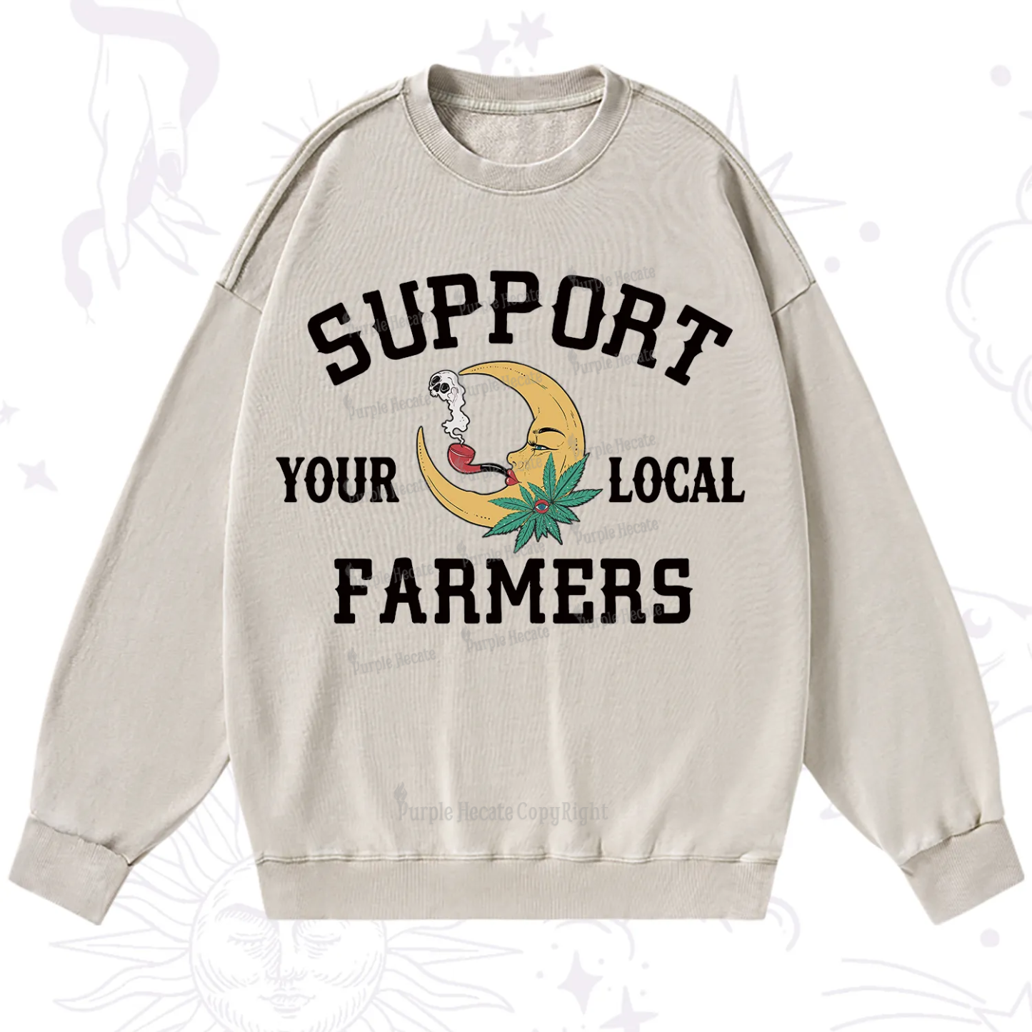 Purplehecate Support Your Local Farmer Washed Sweatshirt
