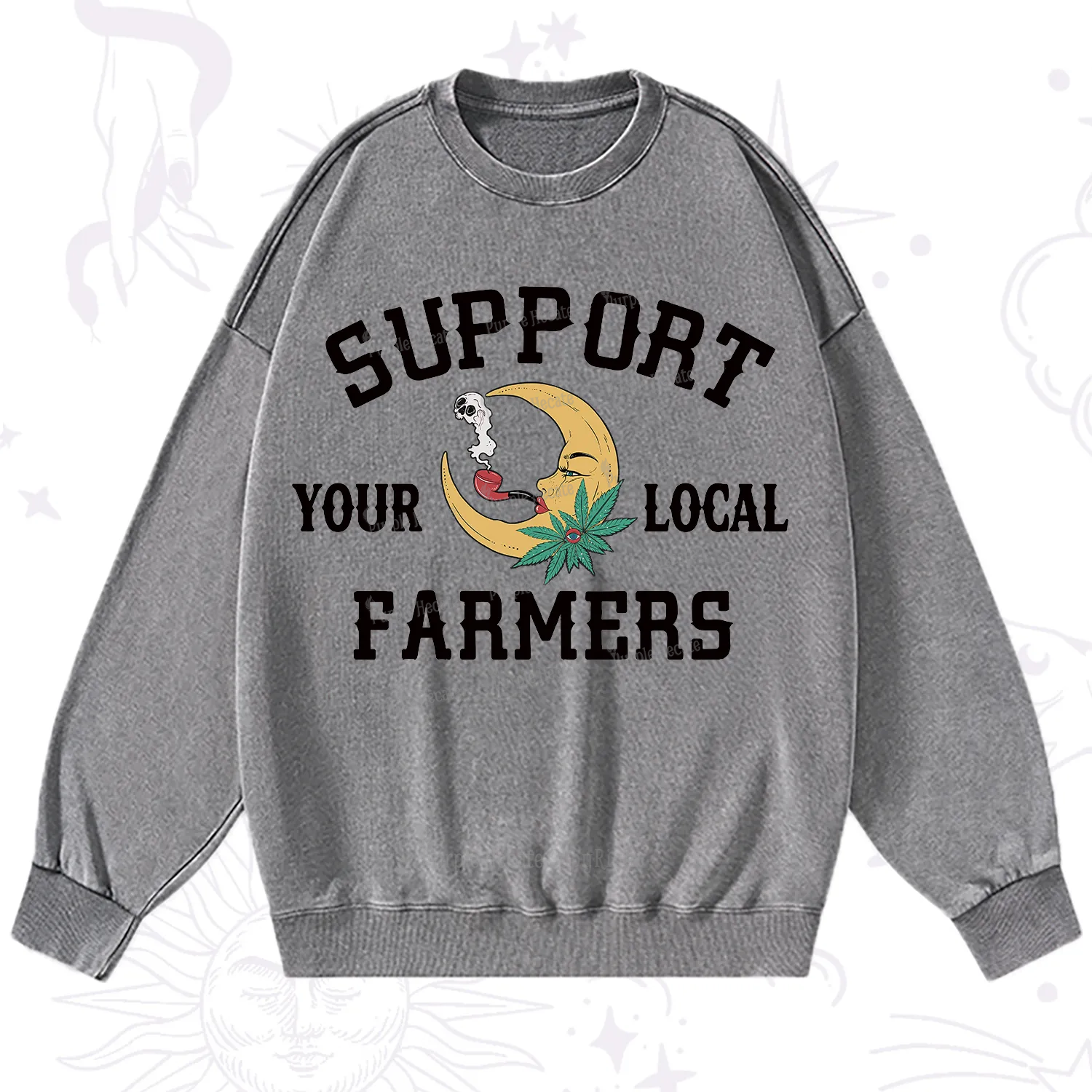 Purplehecate Support Your Local Farmer Washed Sweatshirt