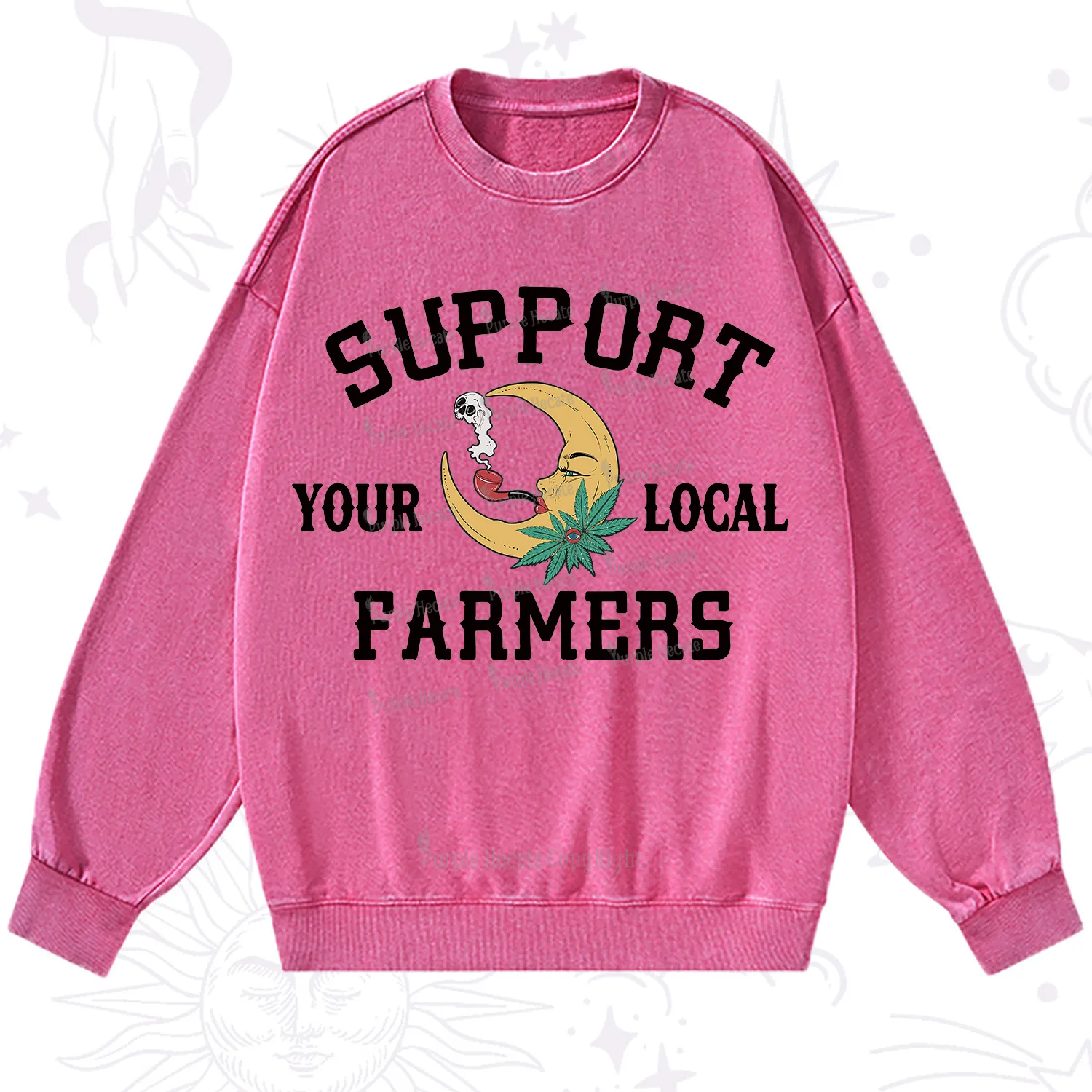Purplehecate Support Your Local Farmer Washed Sweatshirt
