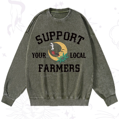Purplehecate Support Your Local Farmer Washed Sweatshirt