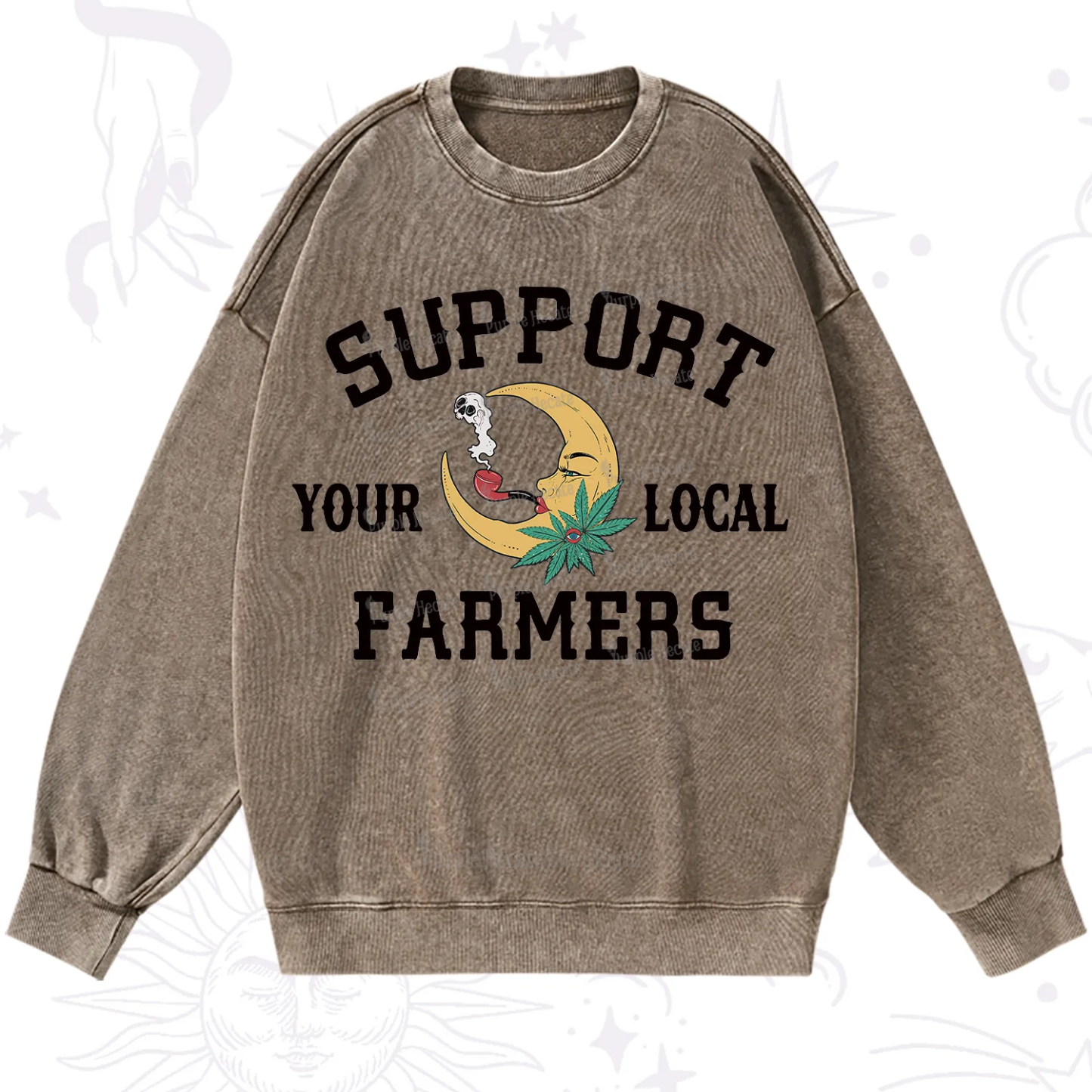 Purplehecate Support Your Local Farmer Washed Sweatshirt