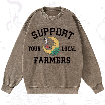 Purplehecate Support Your Local Farmer Washed Sweatshirt