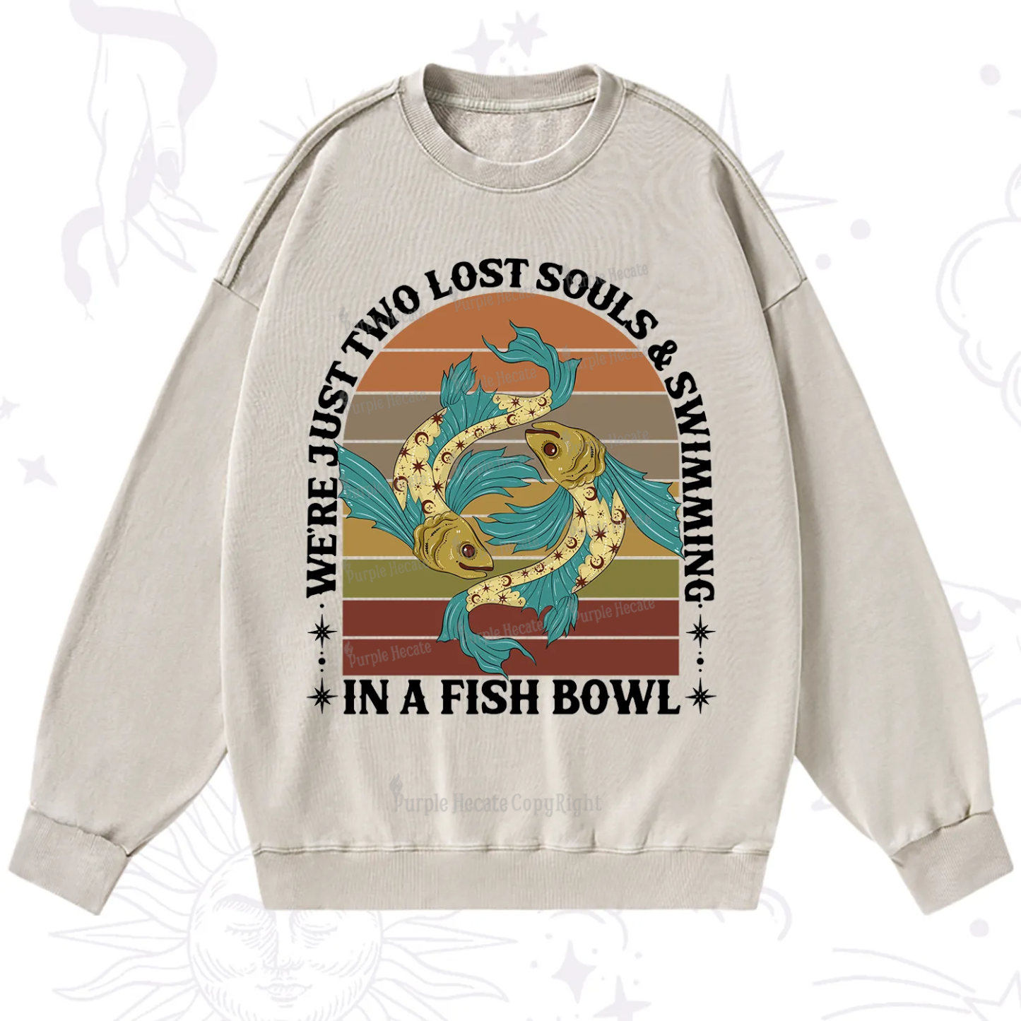 Purplehecate We're Just Two Lost Souls Swimming In A Fish Bowl Washed Sweatshirt