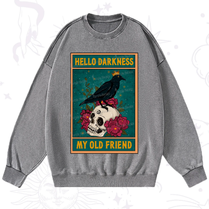 Purplehecate The Hello Darkness My Old Friend Oracle Card Washed Sweatshirt