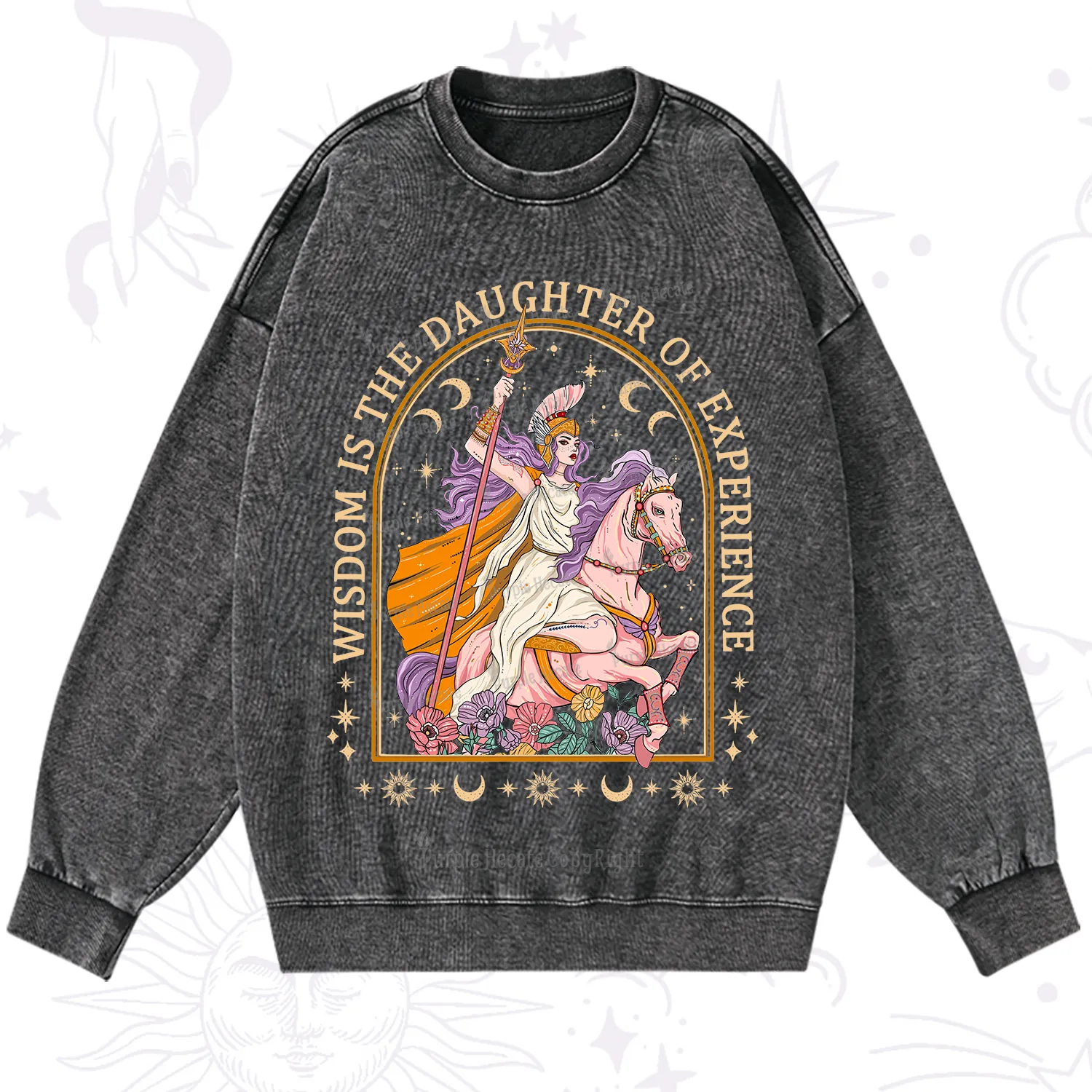 Purplehecate Wisdom Is The Daughter Of Experience Washed Sweatshirt