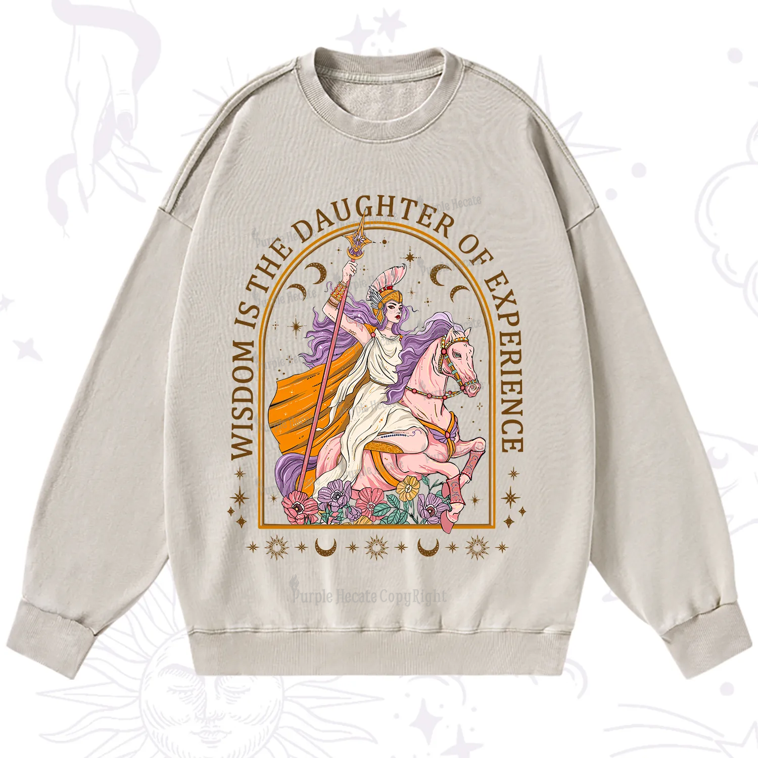 Purplehecate Wisdom Is The Daughter Of Experience Washed Sweatshirt