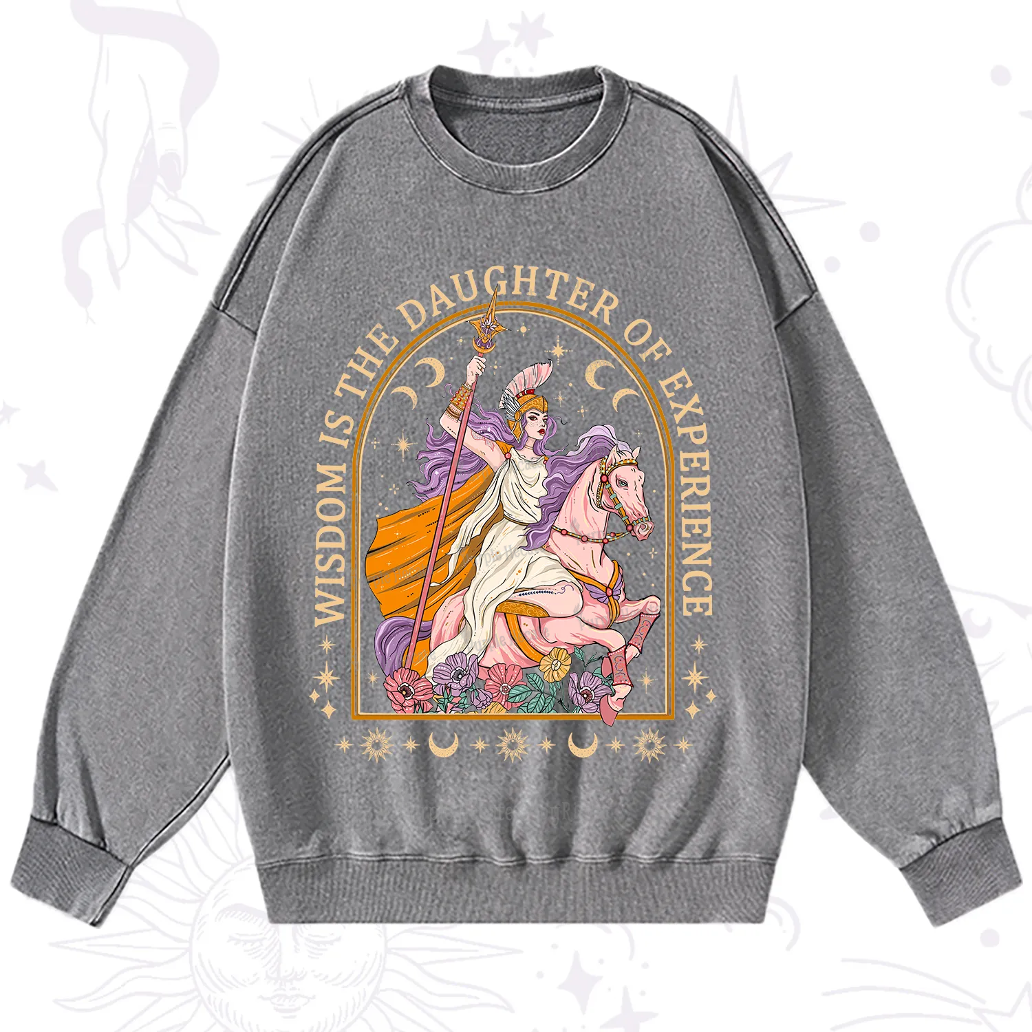 Purplehecate Wisdom Is The Daughter Of Experience Washed Sweatshirt