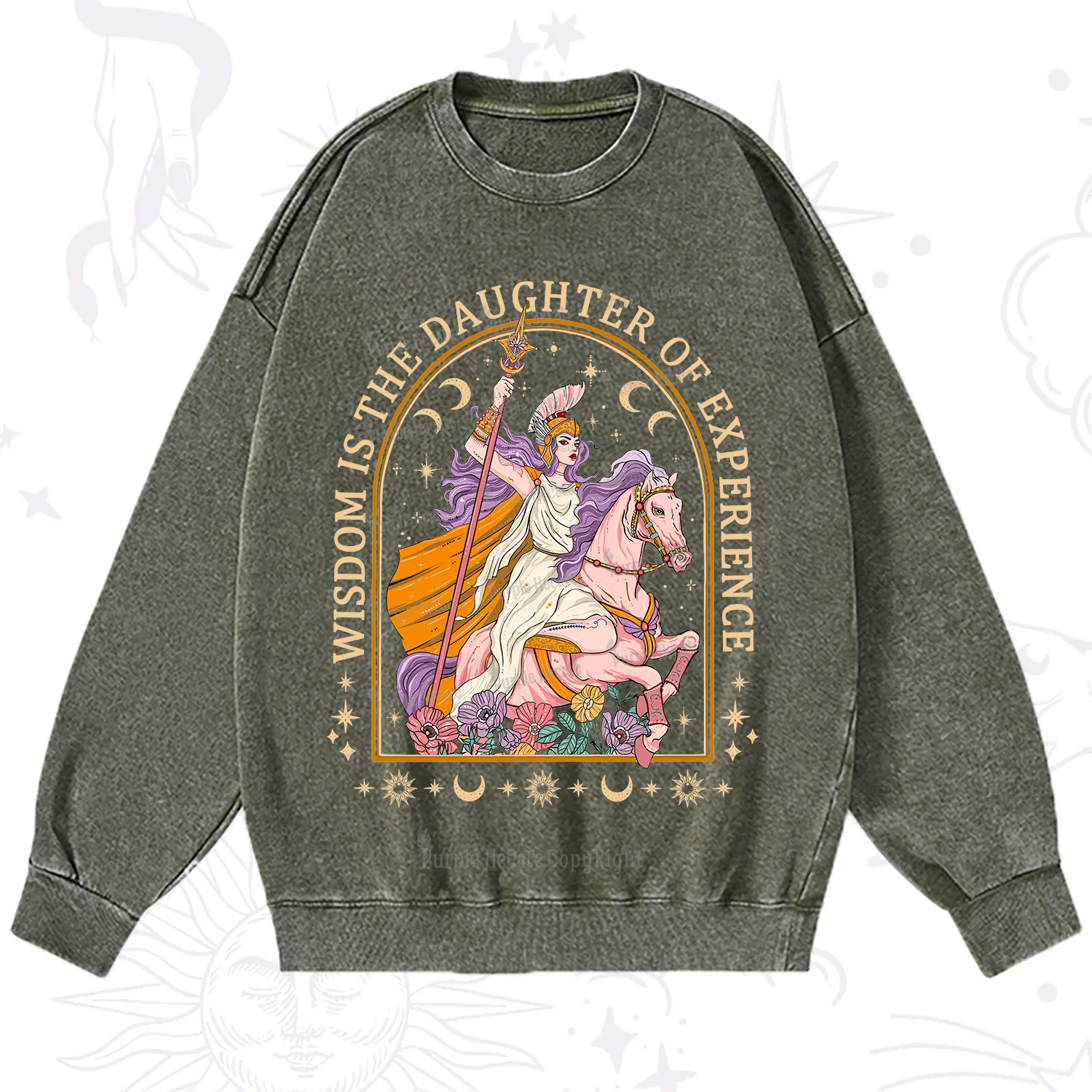 Purplehecate Wisdom Is The Daughter Of Experience Washed Sweatshirt