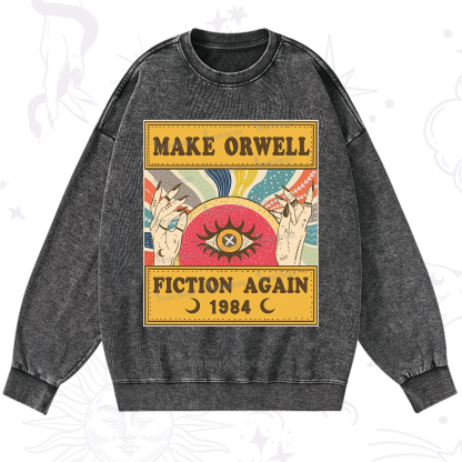 Purplehecate Make 1984 Fiction Again Washed Sweatshirt