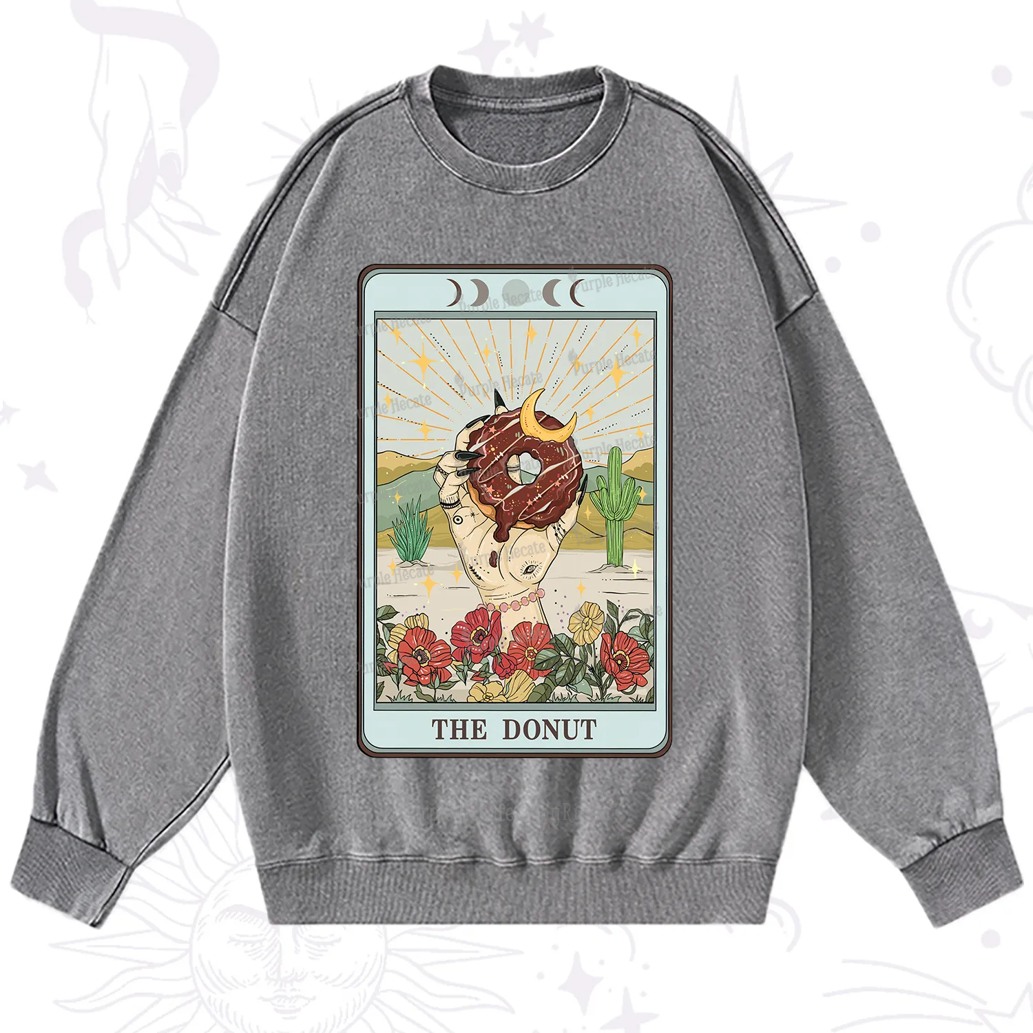 Purplehecate The Donut Tarot Washed Sweatshirt