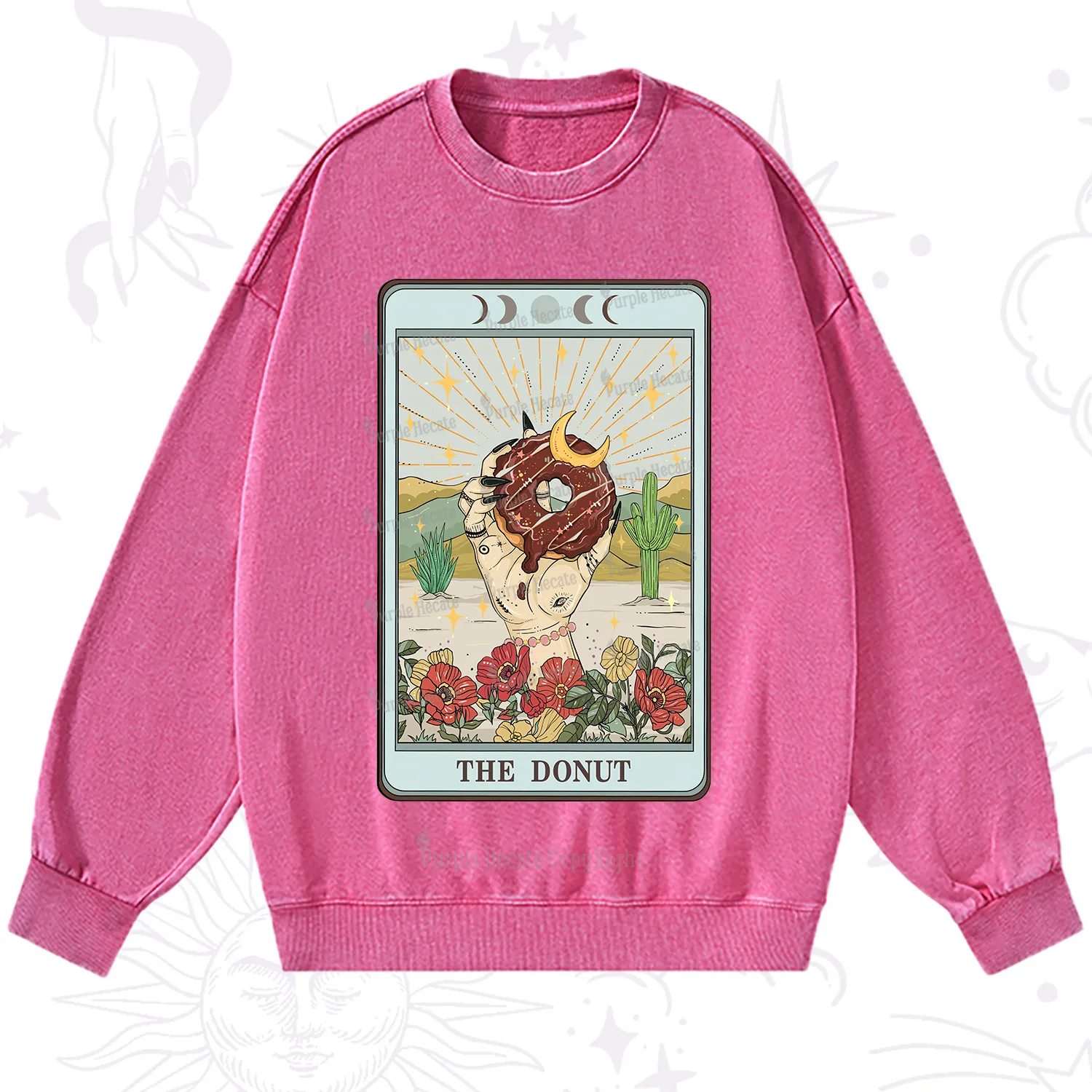 Purplehecate The Donut Tarot Washed Sweatshirt