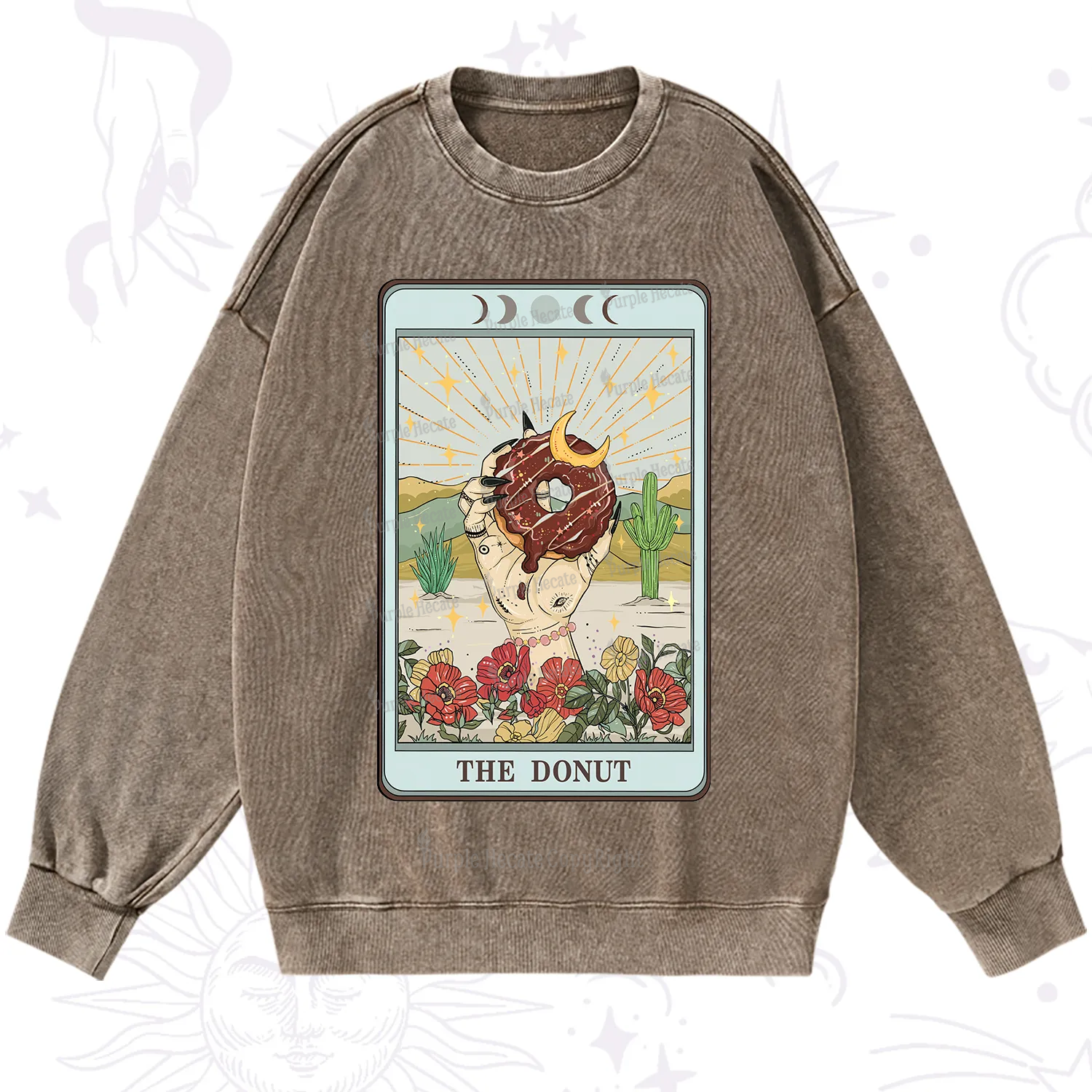 Purplehecate The Donut Tarot Washed Sweatshirt