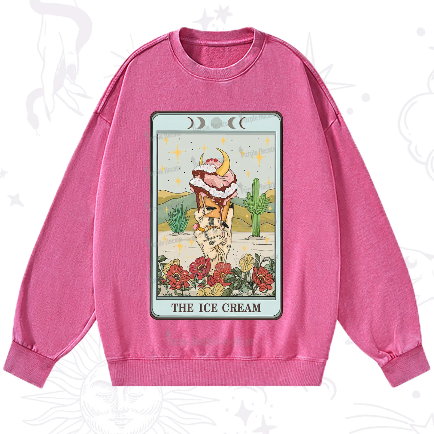 Purplehecate The Ice Cream Tarot Washed Sweatshirt