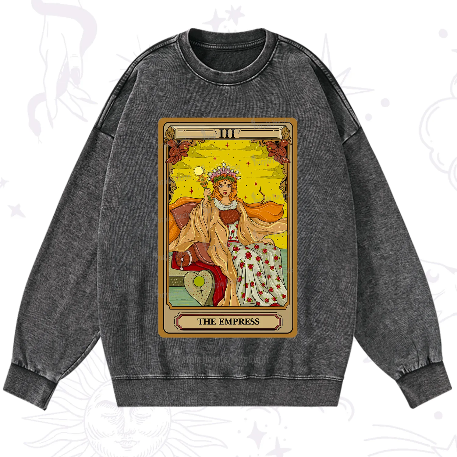 Purplehecate The Empress Tarot Washed Sweatshirt