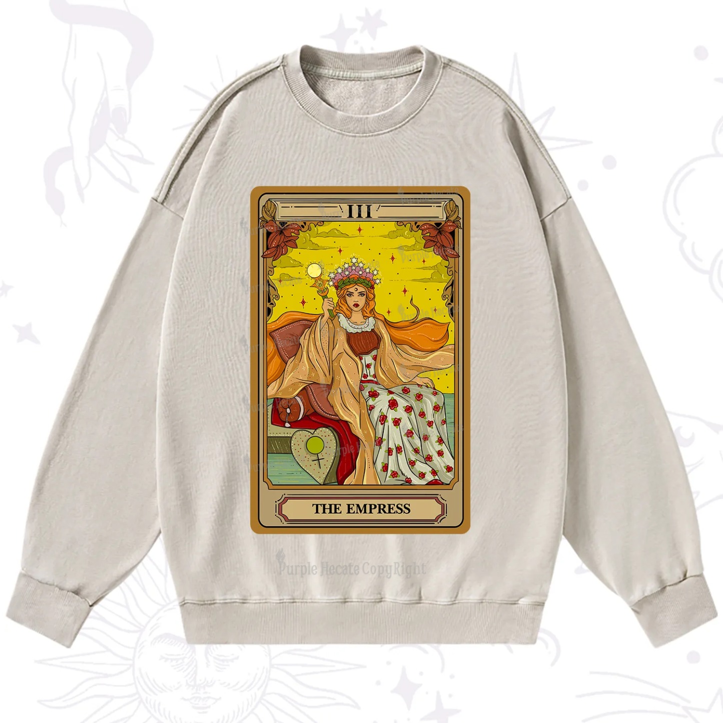 Purplehecate The Empress Tarot Washed Sweatshirt