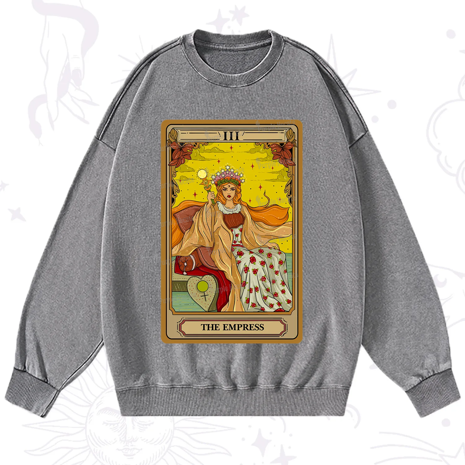 Purplehecate The Empress Tarot Washed Sweatshirt
