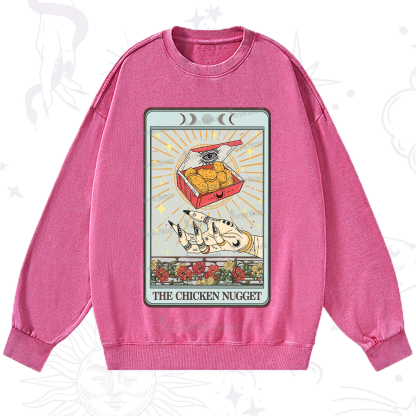 Purplehecate The Chicken Nugget Tarot Card Washed Sweatshirt