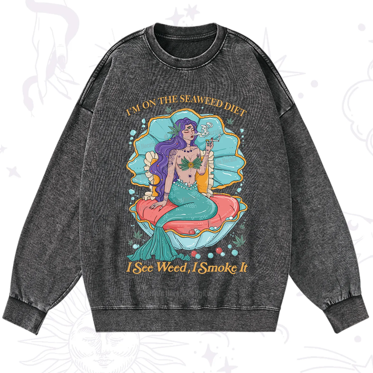 Purplehecate I See Weed I Smoke It Washed Sweatshirt