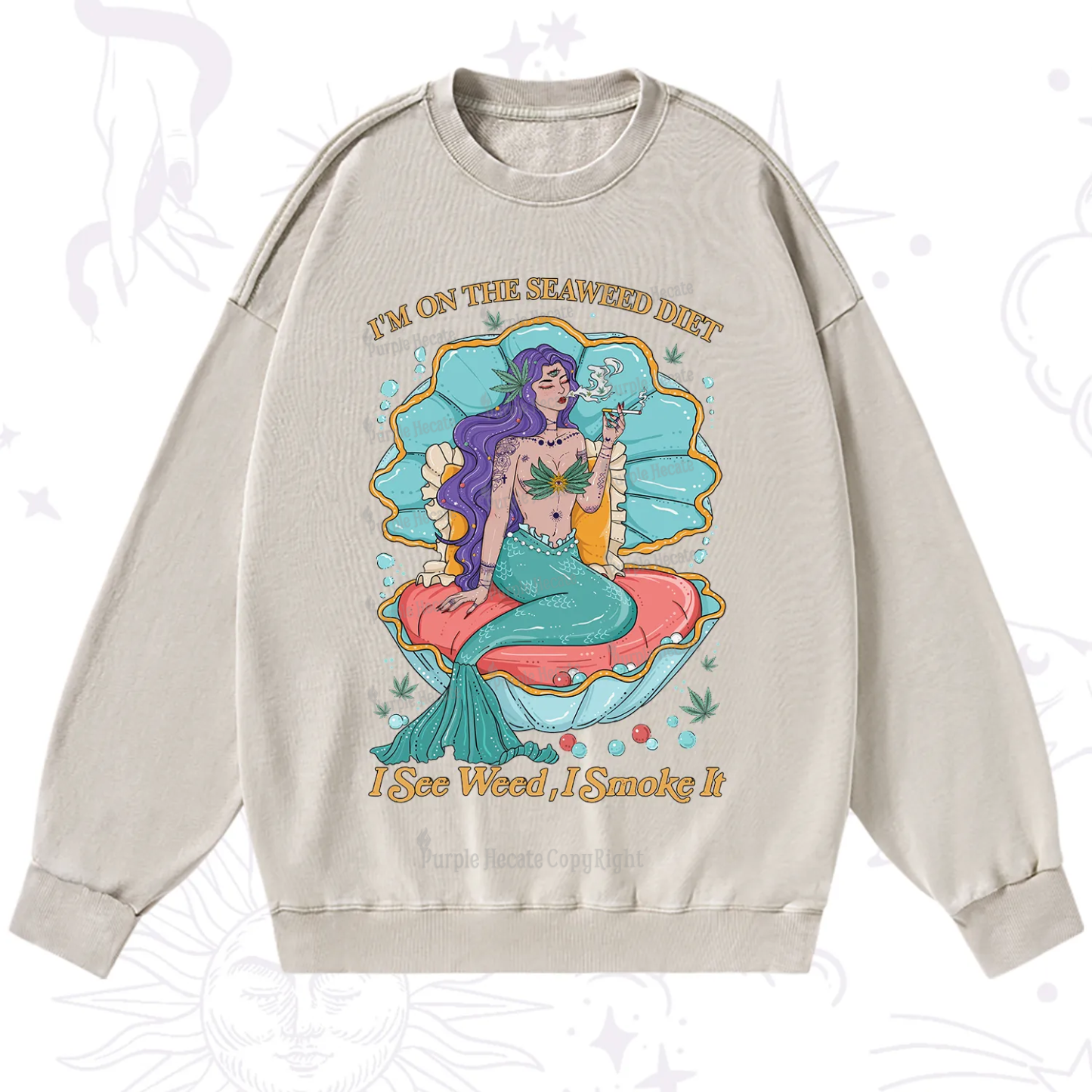 Purplehecate I See Weed I Smoke It Washed Sweatshirt