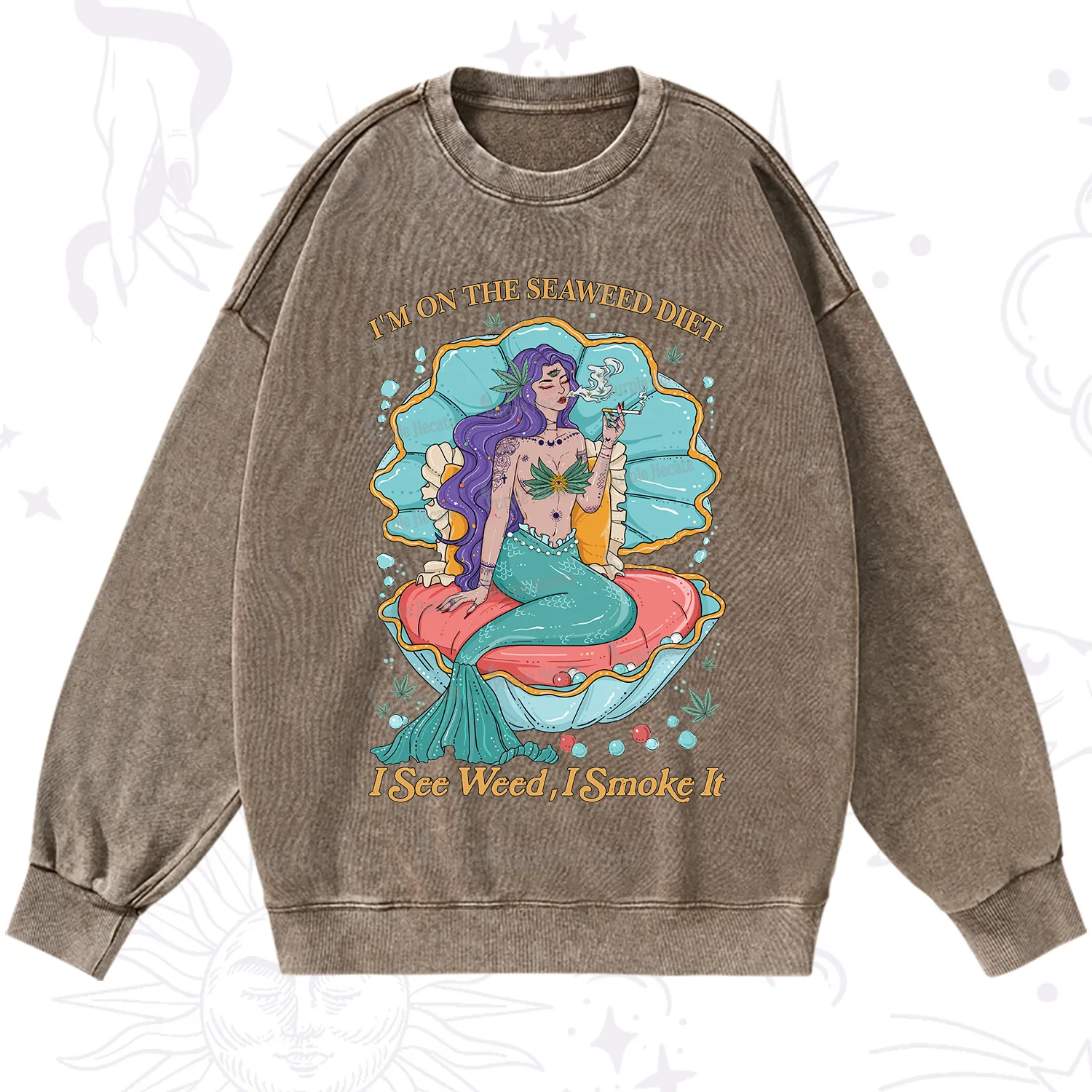 Purplehecate I See Weed I Smoke It Washed Sweatshirt