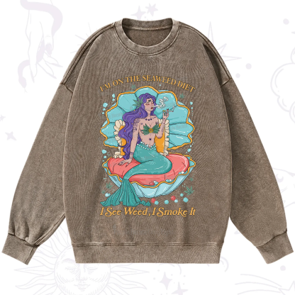 Purplehecate I See Weed I Smoke It Washed Sweatshirt